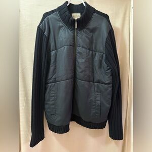 Marvin Richards Men’s Hybrid Knit/Puffer Zip Jacket – Black (XXL/TTG)